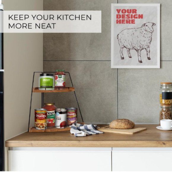 2-Tier Wooden Corner Organizer - Bathroom/ Kitchen/ Vanity Corner Shelf Storage - Picture 7 of 11